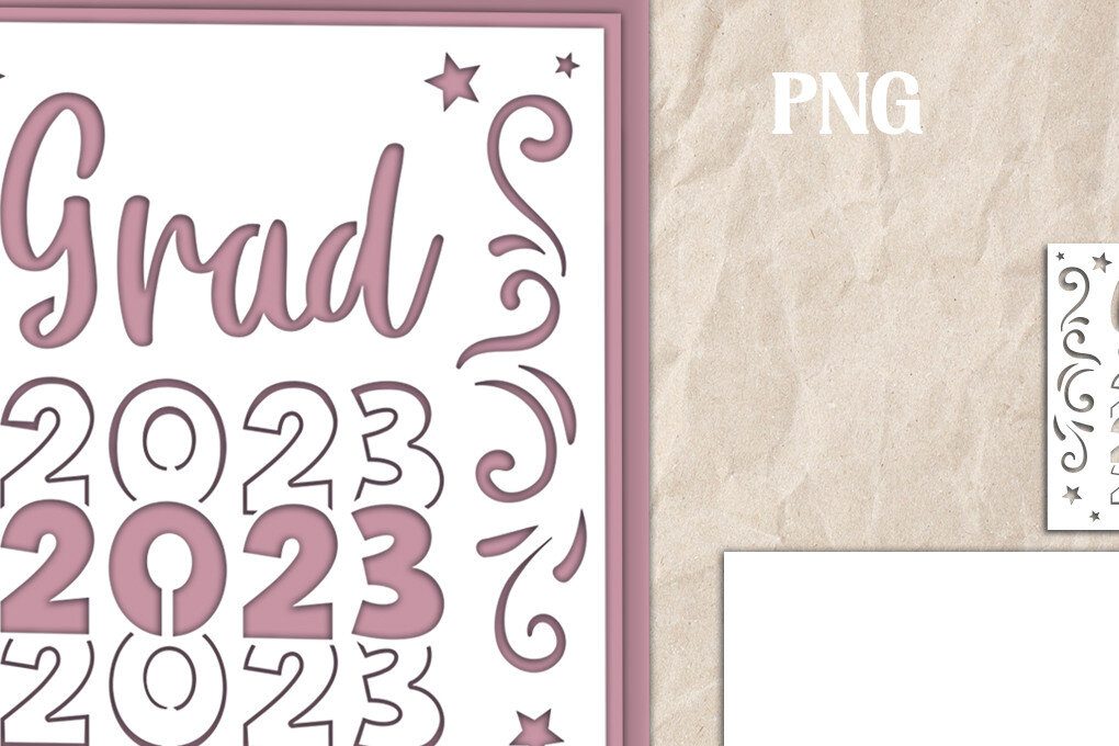 Σετ των 2 Intra απο ξύλο plywood 3mm-4mm πάχος - Grad 2023 Layered Papercut Card Δίασταση 20x20 cm INTRAFABR-68029861