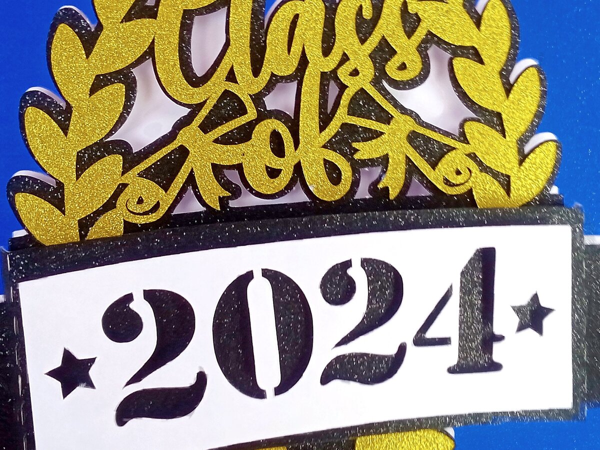 Σετ των 3 Intra απο ξύλο plywood 3mm-4mm πάχος - Graduation 2024 Cake Topper  Δίασταση 20x20 cm INTRAFABR-103154843