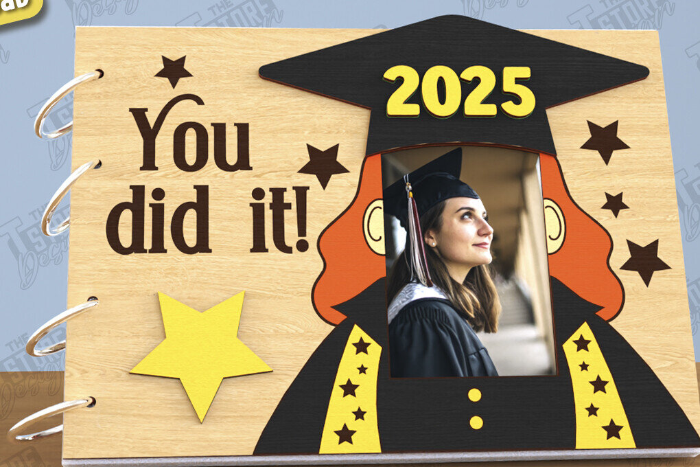 Σετ των 2 Intra απο ξύλο plywood 3mm-4mm πάχος - Εξώφυλλο άλμπουμ αποφοίτησης | Βιβλίο επισκεπτών Grad Δίασταση 20x20 cm INTRAFABR-118747386