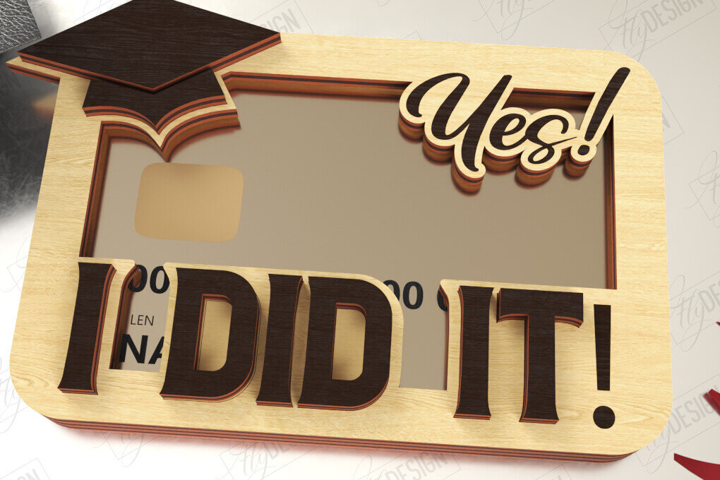 Σετ των 2 Intra απο ξύλο plywood 3mm-4mm πάχος - Κάτοχος Χρηματικής Κάρτας Δώρου Αποφοίτησης | Grad Δίασταση 10x15 cm INTRAFABR-118951058