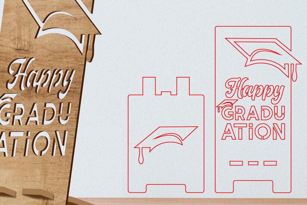 Σετ των 3 Intra απο ξύλο plywood 3mm-4mm πάχος - Τηλέφωνο Αποφοίτησης | Τηλέφωνο Glowforge Δίασταση 5x7 cm INTRAFABR-120541198