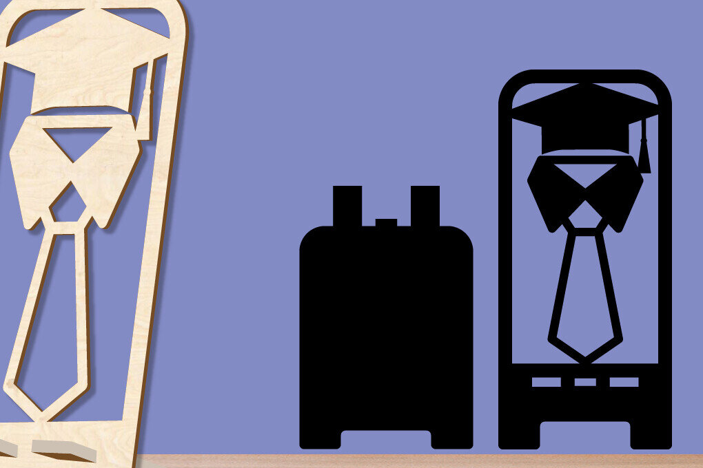 Σετ των 3 Intra απο ξύλο plywood 3mm-4mm πάχος - Τηλέφωνο Αποφοίτησης | Αποφοίτηση Δίασταση 5x7 cm INTRAFABR-121140365