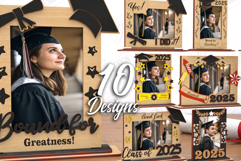 Σετ των 2 Intra απο ξύλο plywood 3mm-4mm πάχος - Πακέτο κορνίζας αποφοίτησης |Grad 2025 Δίασταση 20x25 cm INTRAFABR-119066096