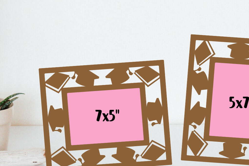 Σετ των 3 Intra απο ξύλο plywood 3mm-4mm πάχος - Αποφοίτηση Κορνίζες φωτογραφιών κομμένα αρχεία Δίασταση 5x7 cm INTRAFABR-122112467