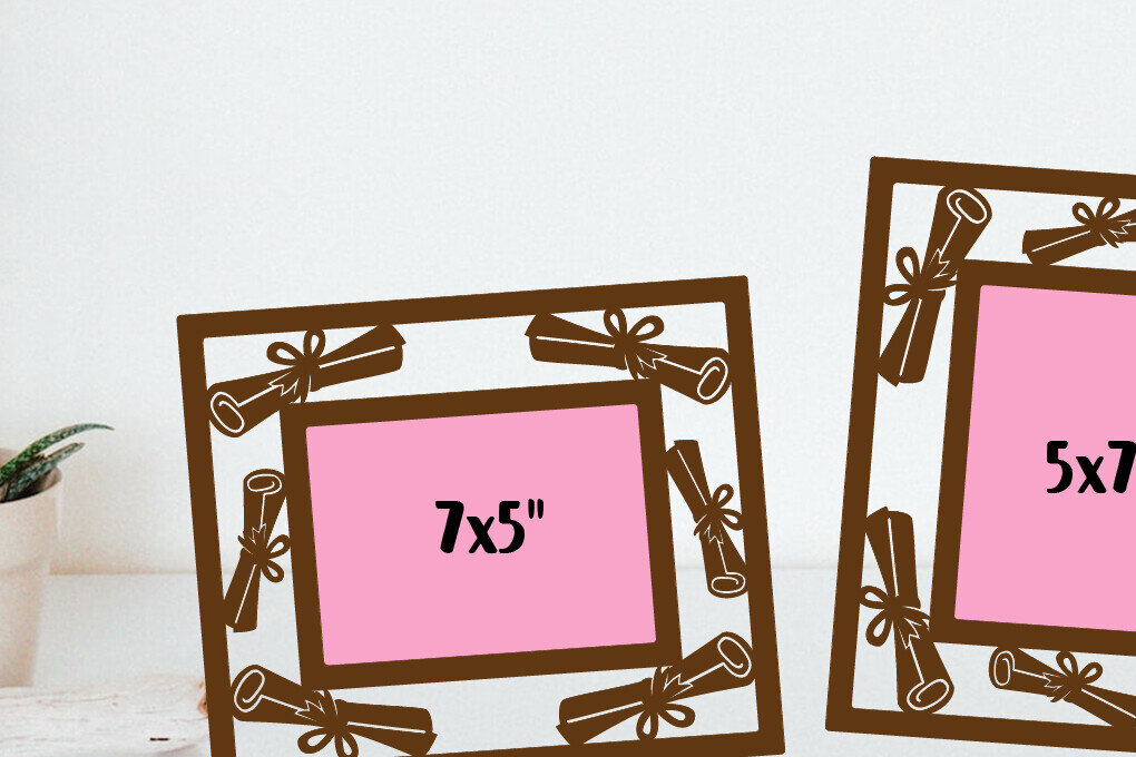 Σετ των 3 Intra απο ξύλο plywood 3mm-4mm πάχος - Αποφοίτηση Κορνίζες φωτογραφιών κομμένα αρχεία Δίασταση 5x7 cm INTRAFABR-123467480