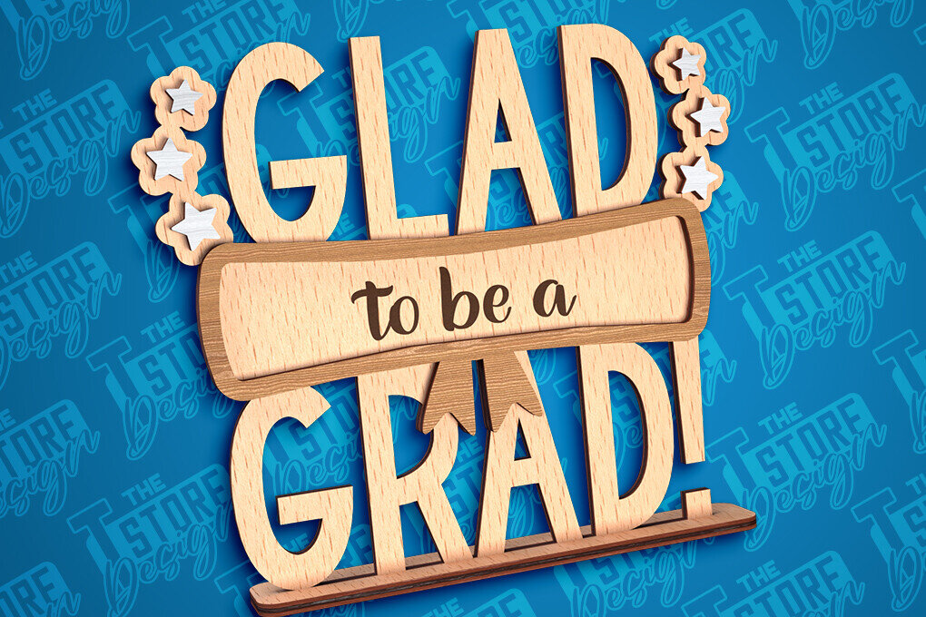 Intra απο ξύλο plywood 3mm-4mm πάχος - Graduation Stand Laser Cut |Σχέδιο Stand Δίασταση 30x20 cm INTRAFABR-93839454