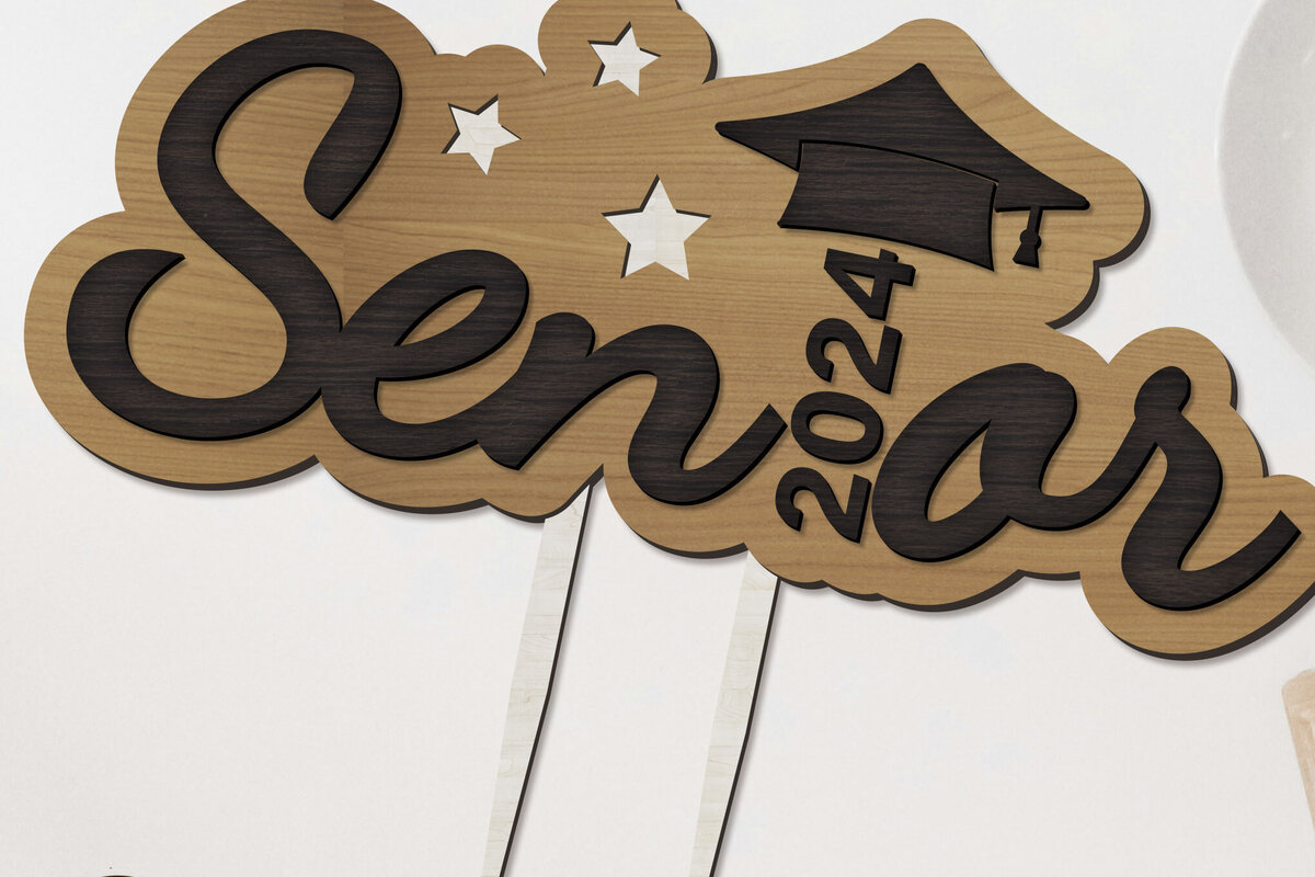 Σετ των 3 Intra απο ξύλο plywood 3mm-4mm πάχος - Αποκομμένο  Graduation Topper Decor Δίασταση 6x10 cm INTRAFABR-94053327