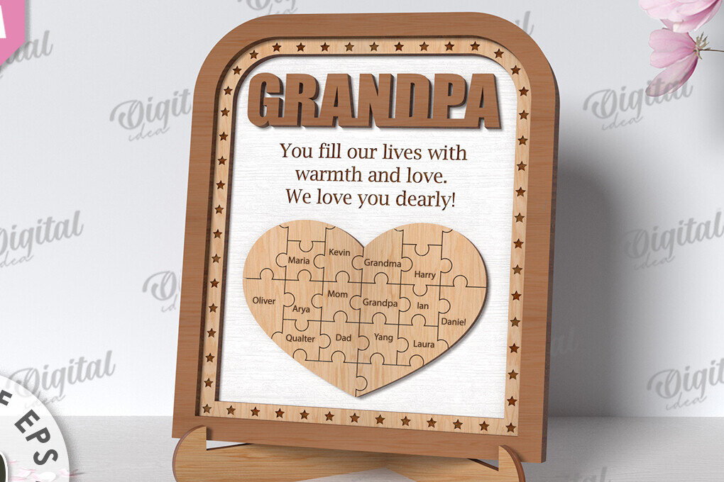 Σετ των 2 Intra απο ξύλο plywood 3mm-4mm πάχος - Πλαίσιο παππού παζλ Δίασταση 20x25 cm INTRAFABR-118960455