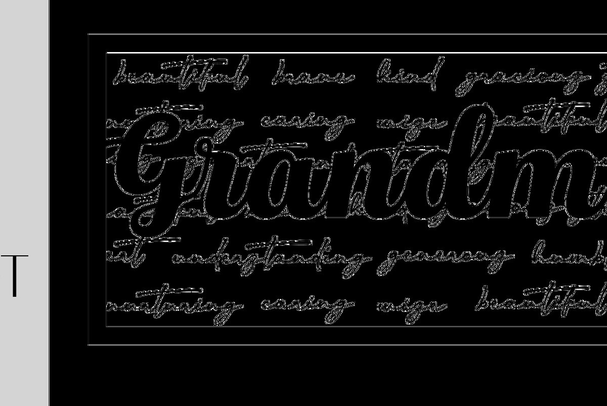 Σετ των 2 Intra απο ξύλο plywood 3mm-4mm πάχος - Επιτοίχιο σημάδι γιαγιάς Δίασταση 20x20 cm INTRAFABR-10435832