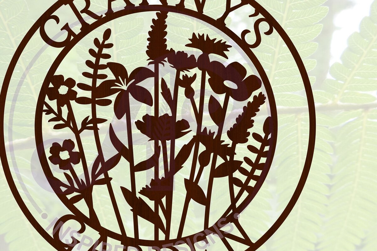 Σετ των 2 Intra απο ξύλο plywood 3mm-4mm πάχος -  αποκοπής  Sign Garnny Garden Δίασταση 30x20 cm INTRAFABR-69190962