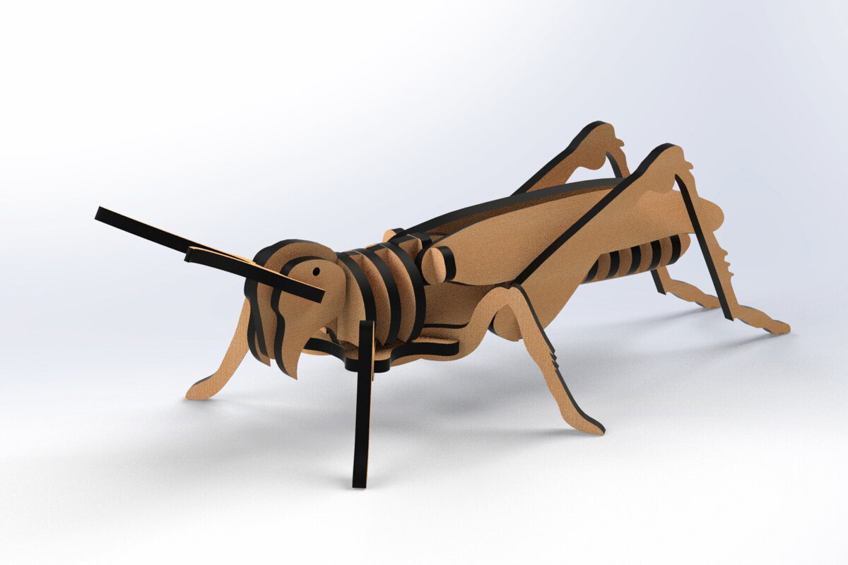 Σετ των 2 Intra απο ξύλο plywood 3mm-4mm πάχος - Αρχεία λέιζερ Grasshopper 3D Animal  Δίασταση 20x20 cm INTRAFABR-79733315