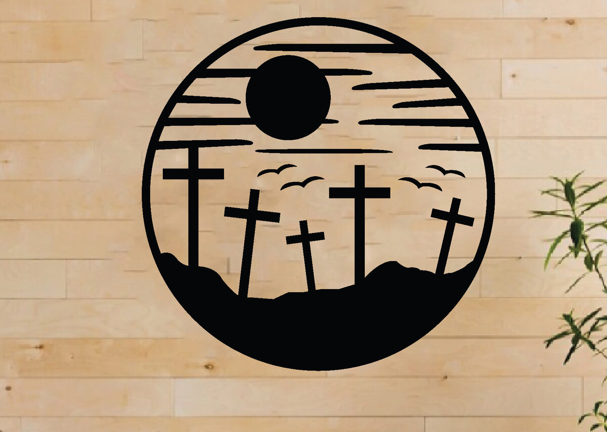 Intra απο ξύλο plywood 3mm-4mm πάχος - Λίμα κοπής με λέιζερ Grave Cross, Διακόσμηση τοίχου Δίασταση 40x50 cm INTRAFABR-63186886