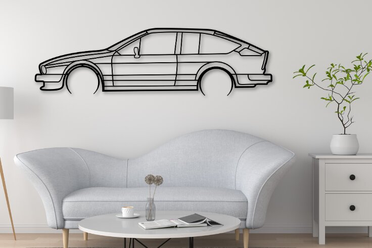 Intra απο ξύλο plywood 3mm-4mm πάχος - GTV6 Car Silhouette, Car Model Art Wall Art Δίασταση 40x50 cm INTRAFABR-110085282