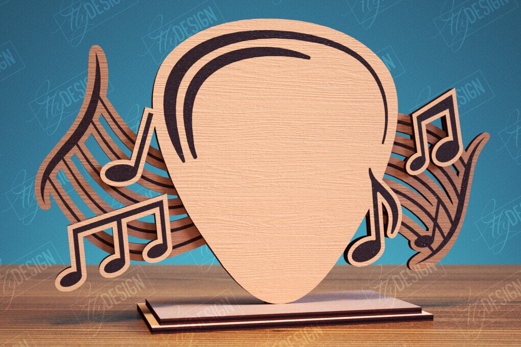 Intra απο ξύλο plywood 3mm-4mm πάχος - Guitar Award Trophy Laser Cut Design  Δίασταση 30x20 cm INTRAFABR-114807395