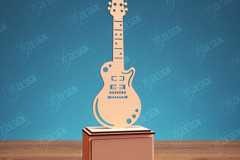 Intra απο ξύλο plywood 3mm-4mm πάχος - Guitar Award Trophy Laser Cut Design  Δίασταση 30x20 cm INTRAFABR-114807322