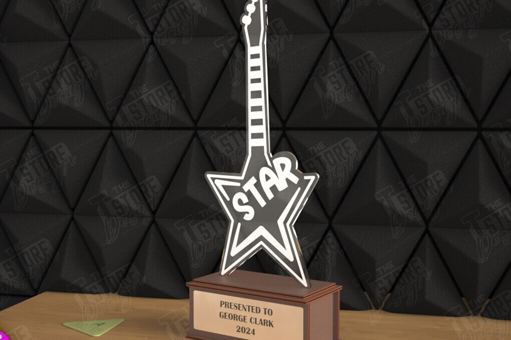 Σετ των 2 Intra απο ξύλο plywood 3mm-4mm πάχος - Βραβείο Κιθάρας Τρόπαιο | Προσωποποιημένη Ανταμοιβή Δίασταση 20x20 cm INTRAFABR-110850192