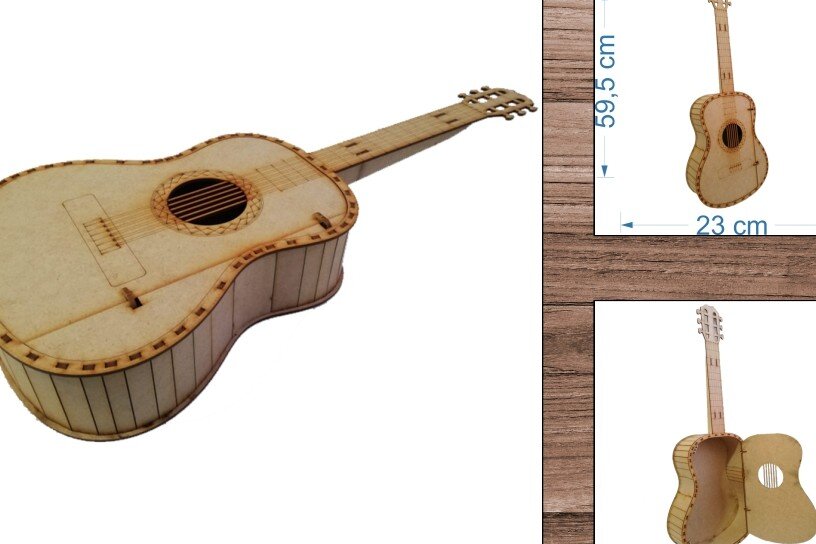 Σετ των 2 Intra απο ξύλο plywood 3mm-4mm πάχος - Κιθάρα - Κουτί - Laser Cut Δίασταση 20x20 cm INTRAFABR-21129075