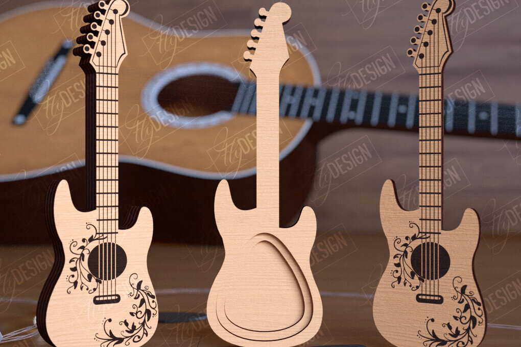 Σετ των 2 Intra απο ξύλο plywood 3mm-4mm πάχος - Θήκη επιλογής κιθάρας | Pick Box | Ιδέα δώρου Δίασταση 20x20 cm INTRAFABR-112698767