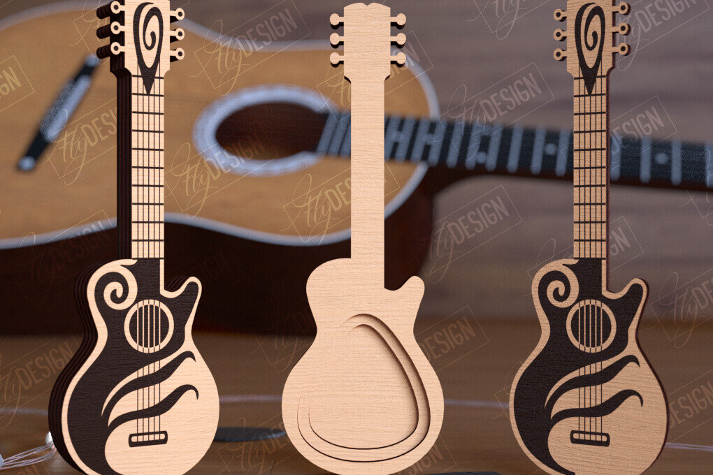 Σετ των 2 Intra απο ξύλο plywood 3mm-4mm πάχος - Θήκη επιλογής κιθάρας | Pick Box | Ιδέα δώρου Δίασταση 20x20 cm INTRAFABR-112698939