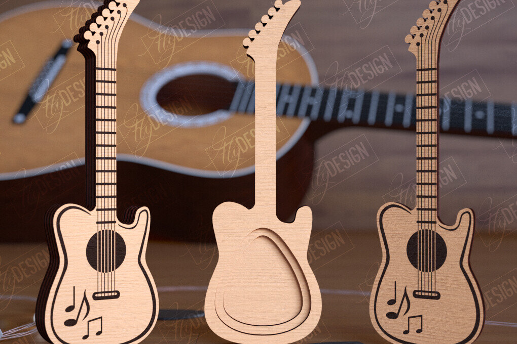 Σετ των 2 Intra απο ξύλο plywood 3mm-4mm πάχος - Θήκη επιλογής κιθάρας | Pick Box | Ιδέα δώρου Δίασταση 20x20 cm INTRAFABR-112698949