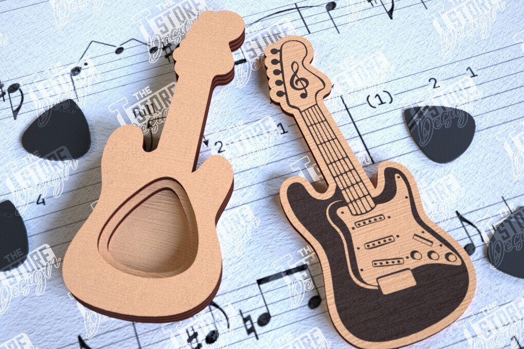 Σετ των 3 Intra απο ξύλο plywood 3mm-4mm πάχος - Θήκη κιθάρας |Θήκη επιλογής| Pick Box Δίασταση 20x20 cm INTRAFABR-113863153