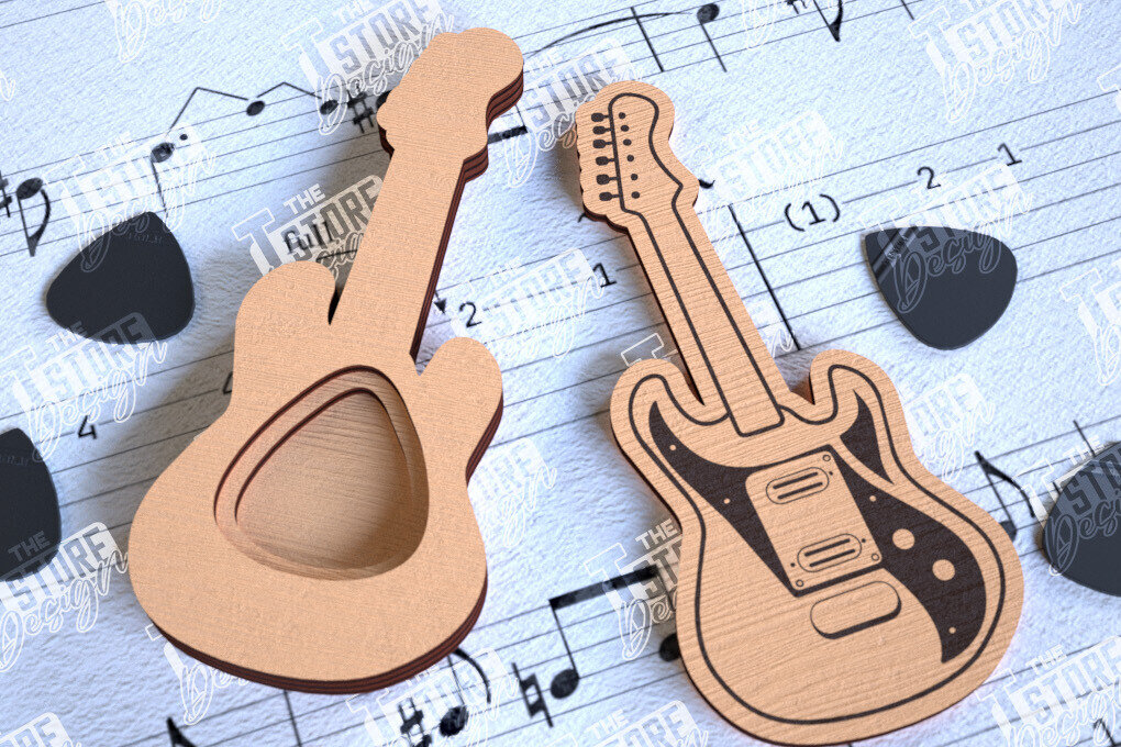 Σετ των 3 Intra απο ξύλο plywood 3mm-4mm πάχος - Θήκη κιθάρας |Θήκη επιλογής| Pick Box Δίασταση 20x20 cm INTRAFABR-113863171