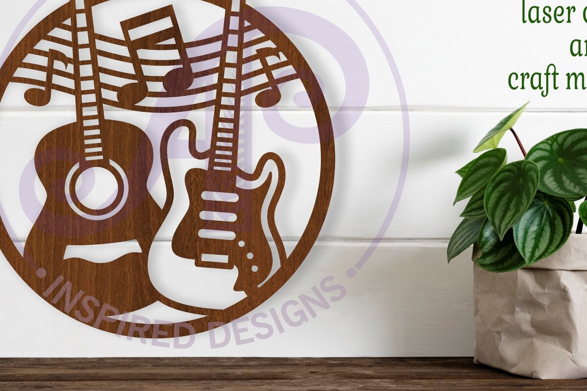 Intra απο ξύλο plywood 3mm-4mm πάχος - Guitars Wall Art Sign,   Δίασταση 40x50 cm INTRAFABR-111943358