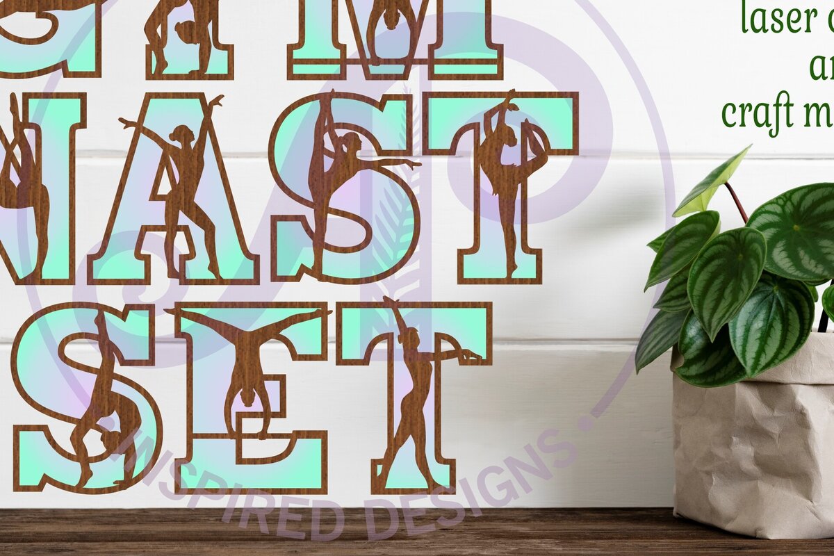 Intra απο ξύλο plywood 3mm-4mm πάχος - Γυμναστική Γυναικεία σιλουέτα γράμματα Δίασταση 30x20 cm INTRAFABR-94938556