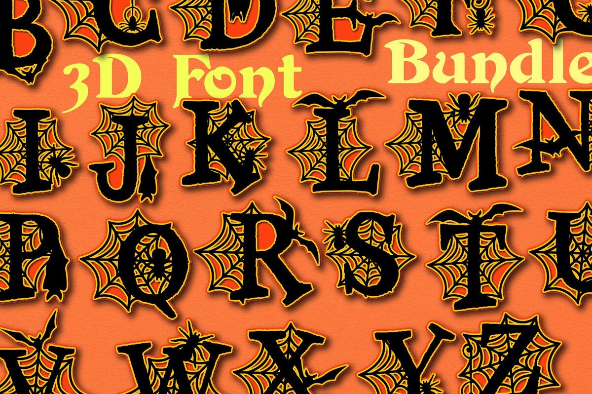 Intra απο ξύλο plywood 3mm-4mm πάχος - Πακέτο γραμματοσειρών 3D Halloween  Δίασταση 40x50 cm INTRAFABR-37265683