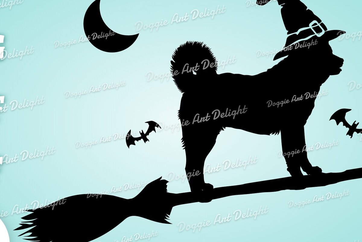 Σετ των 2 Intra απο ξύλο plywood 3mm-4mm πάχος - Halloween Akita Inu Spooky Dog  Png Δίασταση 15x15 cm INTRAFABR-77795794