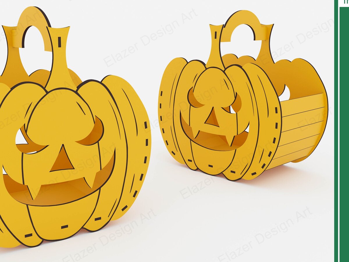 Σετ των 2 Intra απο ξύλο plywood 3mm-4mm πάχος - Αρχεία  Cut Laser Halloween Basket Δίασταση 220x130 cm INTRAFABR-79605155