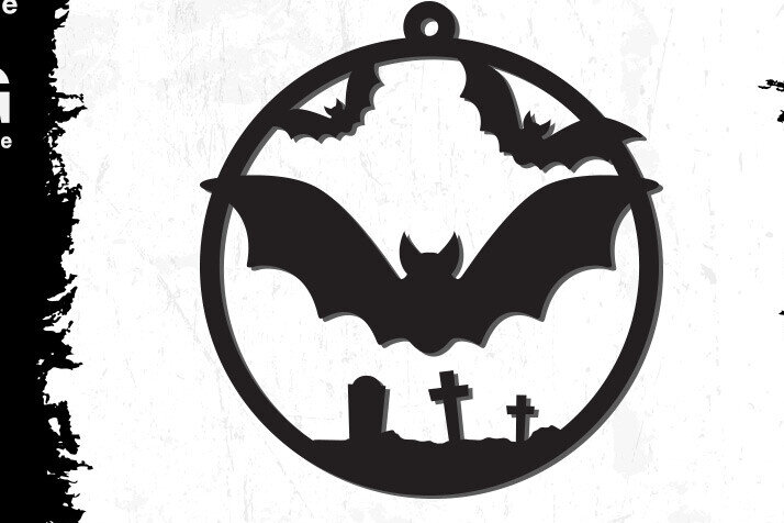 Σετ των 3 Intra απο ξύλο plywood 3mm-4mm πάχος - Στολίδι για το Halloween Bat Δίασταση 5x4 cm INTRAFABR-80861300