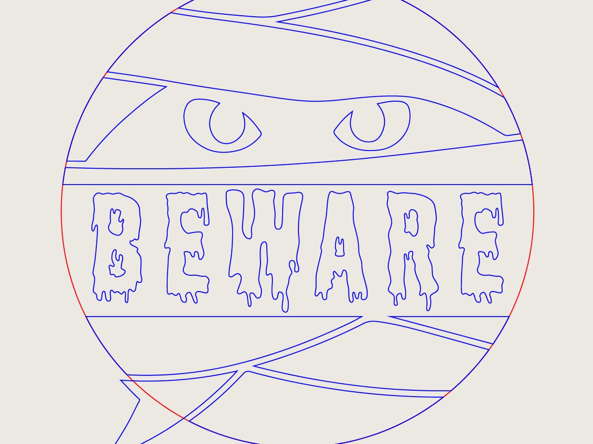 Σετ των 2 Intra απο ξύλο plywood 3mm-4mm πάχος - Απόκριες Προσοχή Καλωσόρισμα  Δίασταση 15x15 cm INTRAFABR-122246806