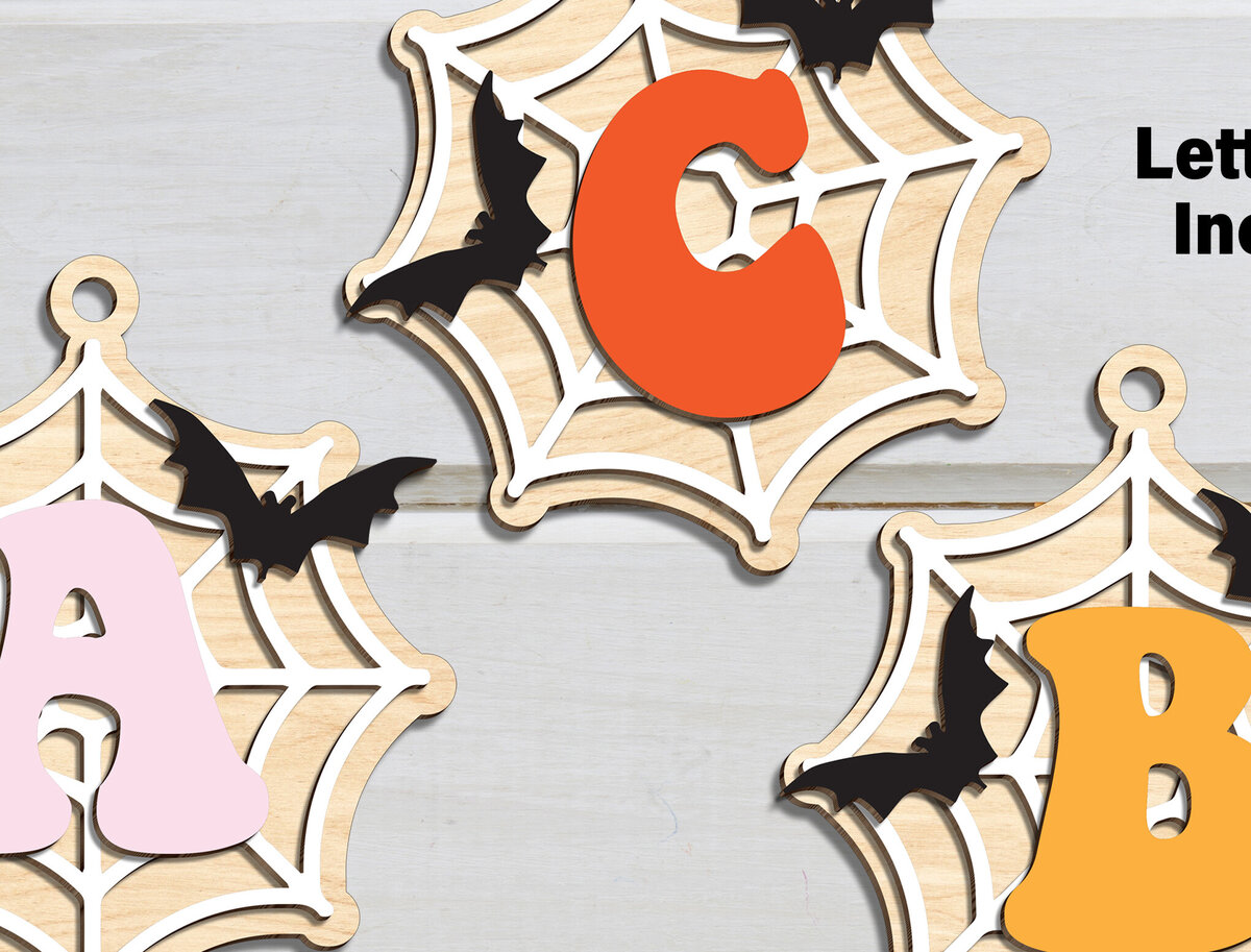 Σετ των 2 Intra απο ξύλο plywood 3mm-4mm πάχος -  ετικετών Halloween Boo Basket  Δίασταση 15x15 cm INTRAFABR-101834049