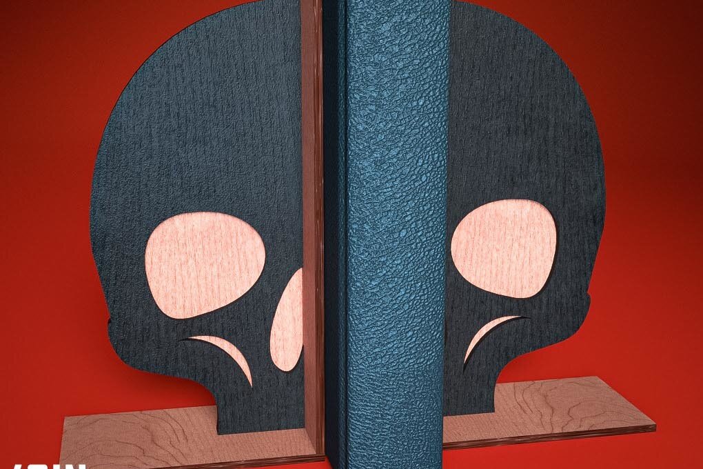 Σετ των 2 Intra απο ξύλο plywood 3mm-4mm πάχος - Halloween Bookend Laser Cut  Δίασταση 15x15 cm INTRAFABR-75892200