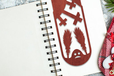 Σετ των 3 Intra απο ξύλο plywood 3mm-4mm πάχος - Απόκριες σελιδοδείκτης Laser Cut  Design Δίασταση 4x4 cm INTRAFABR-77943151