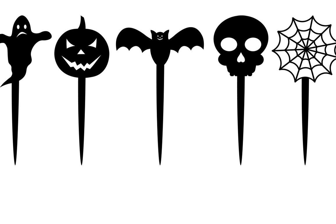 Σετ των 2 Intra απο ξύλο plywood 3mm-4mm πάχος - Halloween Cake Topper .  Δίασταση 15x15 cm INTRAFABR-36131385