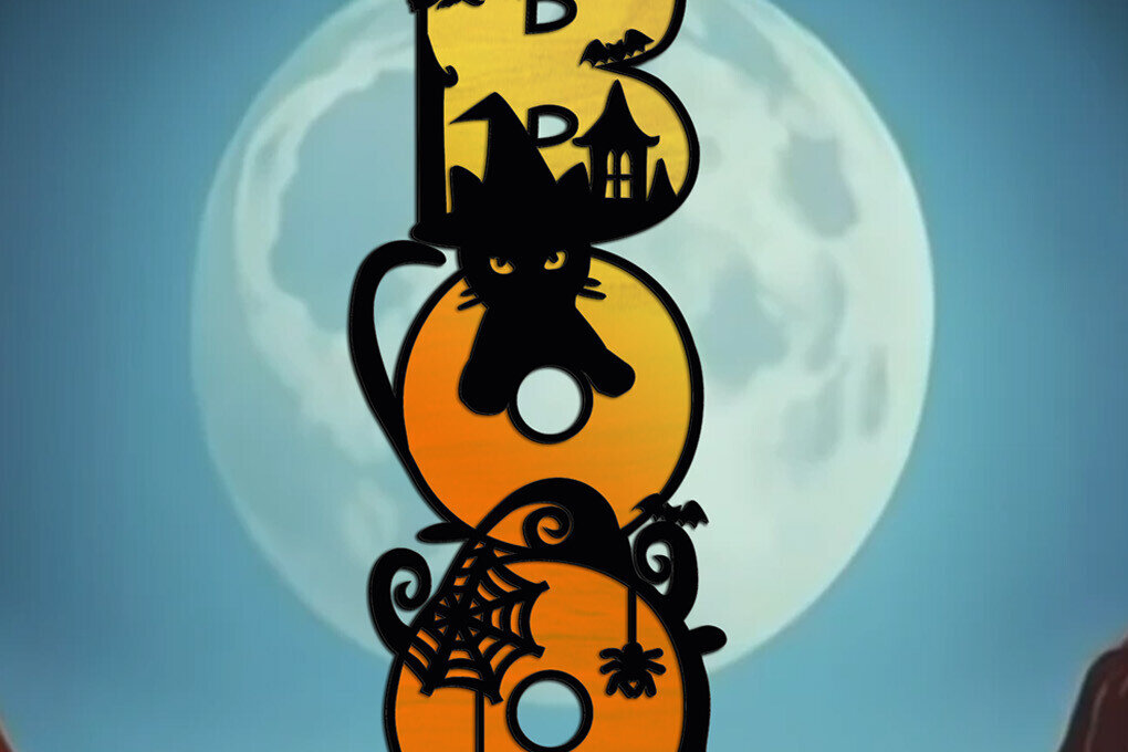 Σετ των 3 Intra απο ξύλο plywood 3mm-4mm πάχος - Κρεμάστρα πόρτας στολίδι για αποκριάτικες γάτες Δίασταση 6x6 cm INTRAFABR-103581050