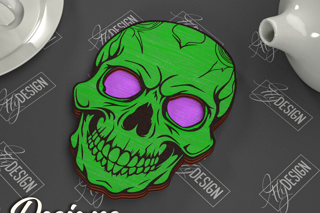 Σετ των 2 Intra απο ξύλο plywood 3mm-4mm πάχος - Σουβέρ αποκριών | Κύπελλο σουβέρ πρότυπο Δίασταση 15x15 cm INTRAFABR-103710927