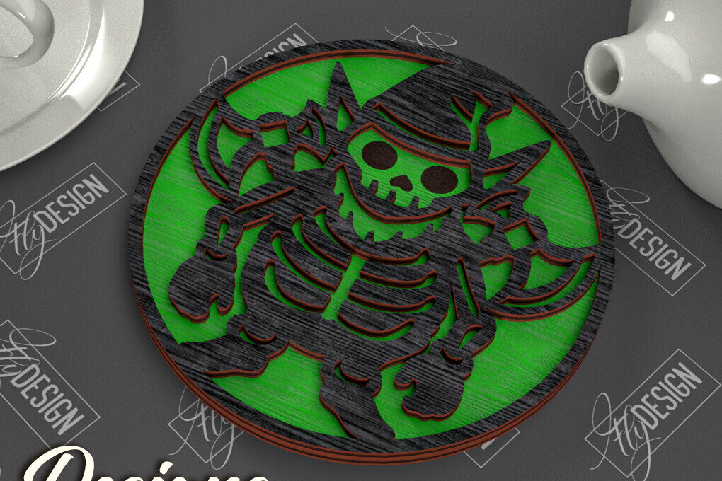 Σετ των 3 Intra απο ξύλο plywood 3mm-4mm πάχος - Σουβέρ αποκριών | Κύπελλο σουβέρ πρότυπο Δίασταση 15x15 cm INTRAFABR-103710956