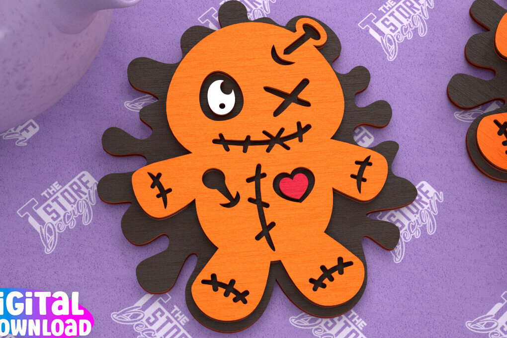 Σετ των 3 Intra απο ξύλο plywood 3mm-4mm πάχος - Σουβέρ αποκριών | Halloween Party |CNC Δίασταση 15x15 cm INTRAFABR-102479699