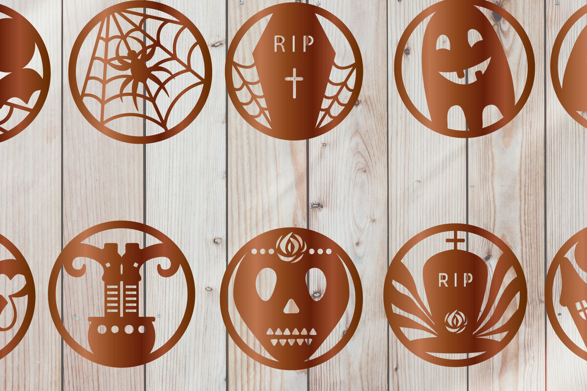 Σετ των 2 Intra απο ξύλο plywood 3mm-4mm πάχος - Πακέτο αποκριάτικων σουβέρ. Διακοσμητικός Δίασταση 15x15 cm INTRAFABR-17443261