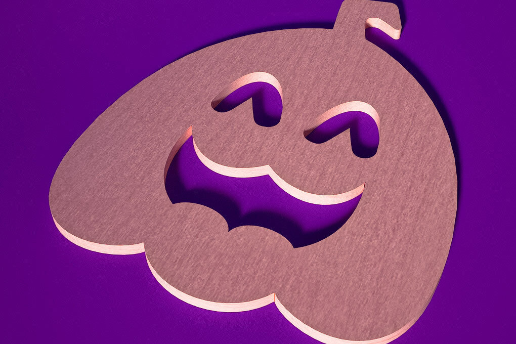 Σετ των 2 Intra απο ξύλο plywood 3mm-4mm πάχος - Σουβέρ για Halloween Cut Laser  Δίασταση 15x15 cm INTRAFABR-75899034