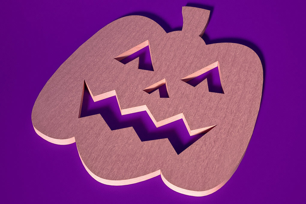 Σετ των 2 Intra απο ξύλο plywood 3mm-4mm πάχος - Σουβέρ για Halloween Cut Laser  Δίασταση 15x15 cm INTRAFABR-75898832