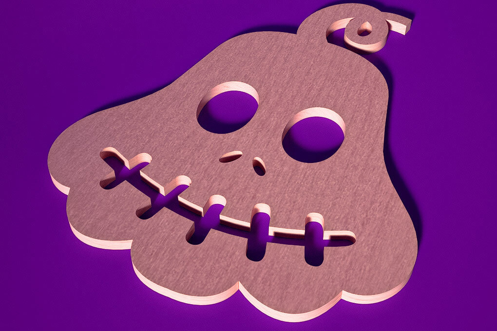 Σετ των 2 Intra απο ξύλο plywood 3mm-4mm πάχος - Σουβέρ για Halloween Cut Laser  Δίασταση 15x15 cm INTRAFABR-75898883