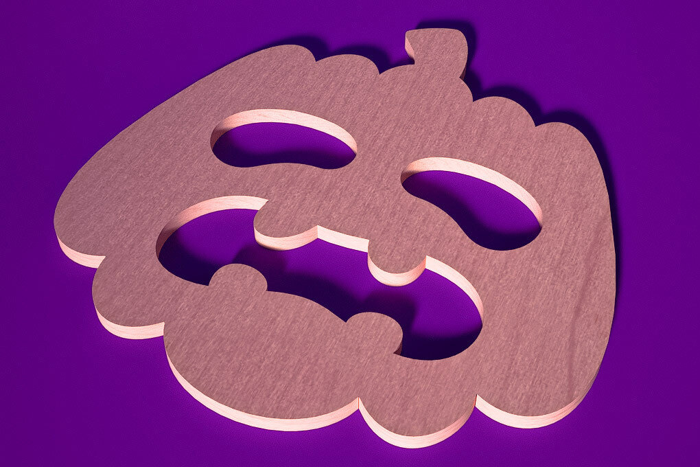 Σετ των 2 Intra απο ξύλο plywood 3mm-4mm πάχος - Σουβέρ για Halloween Cut Laser  Δίασταση 15x15 cm INTRAFABR-75898932