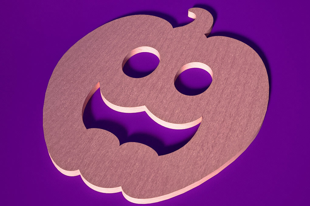 Σετ των 2 Intra απο ξύλο plywood 3mm-4mm πάχος - Σουβέρ για Halloween Cut Laser  Δίασταση 15x15 cm INTRAFABR-75898957