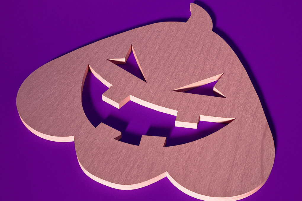 Σετ των 2 Intra απο ξύλο plywood 3mm-4mm πάχος - Σουβέρ για Halloween Cut Laser  Δίασταση 15x15 cm INTRAFABR-75898998