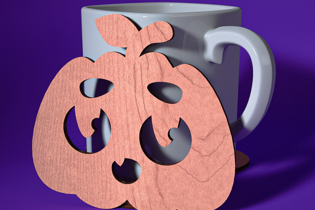 Σετ των 3 Intra απο ξύλο plywood 3mm-4mm πάχος - Σουβέρ Halloween Cut Laser  | Λέιζερ Δίασταση 15x15 cm INTRAFABR-72759587