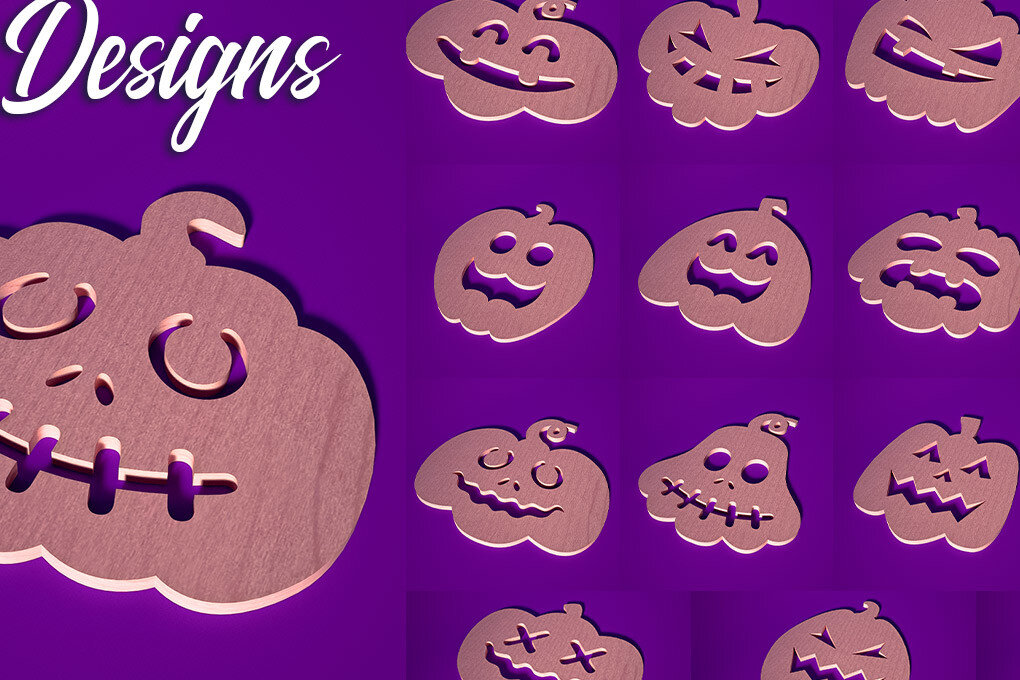 Σετ των 2 Intra απο ξύλο plywood 3mm-4mm πάχος - Σουβέρ για Halloween Cut Laser  Δίασταση 15x15 cm INTRAFABR-75898749